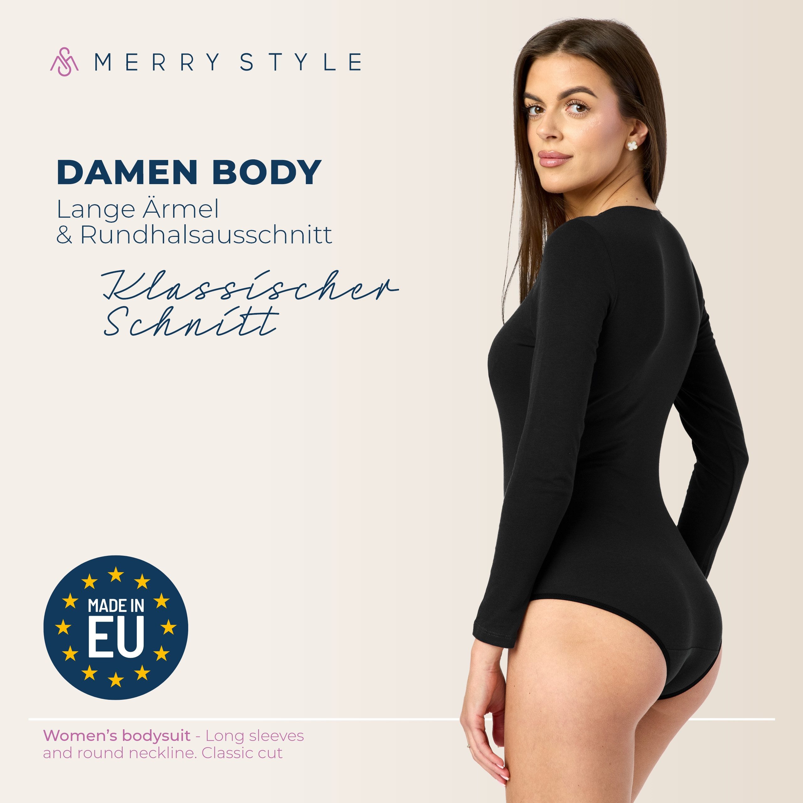 Merry Style Body Damen Langarm Body BD900 – Bild 2 von 5