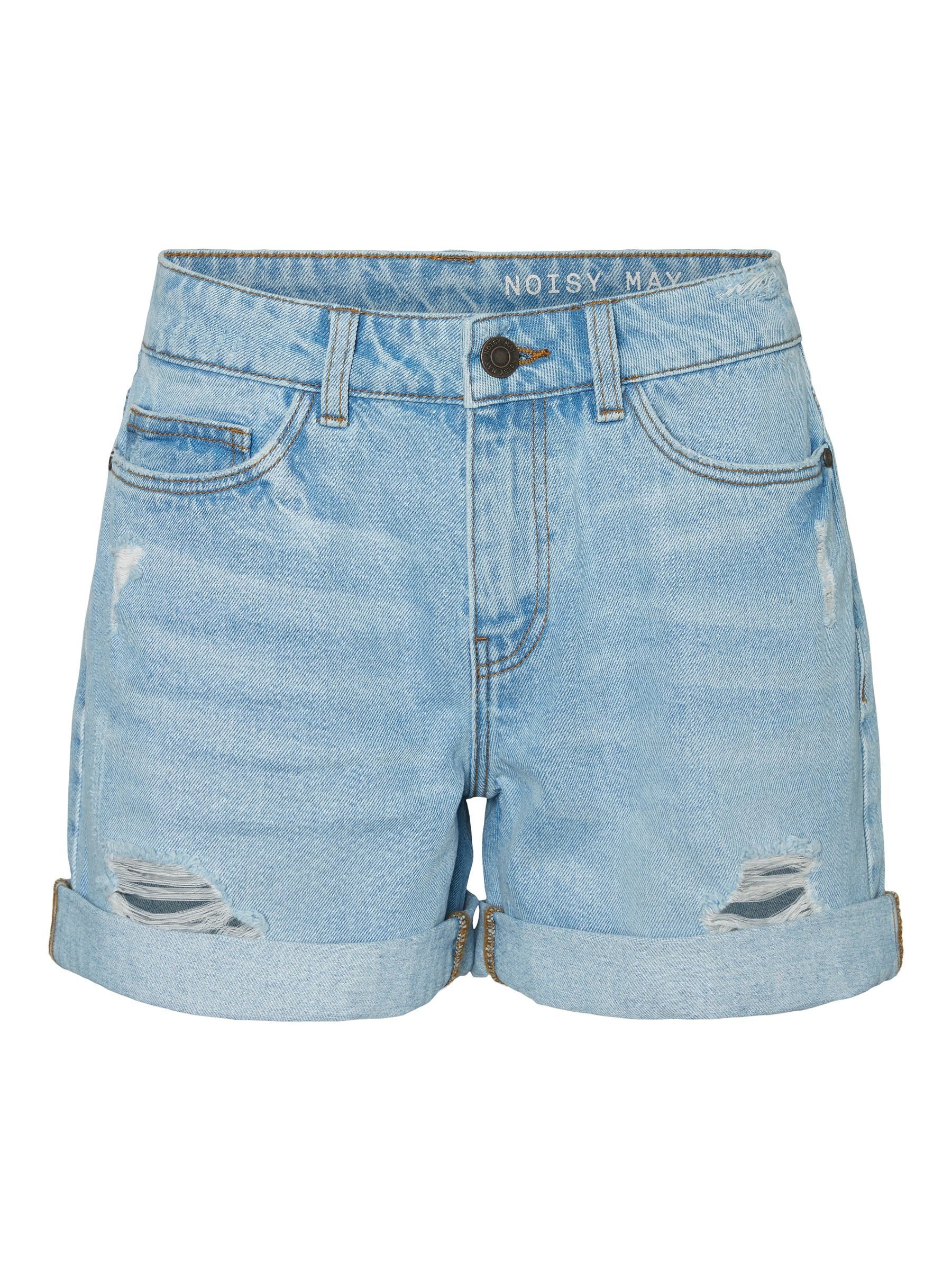 Jeansshorts Sommerliches Design mit Distressed-Details und Umklappsaum