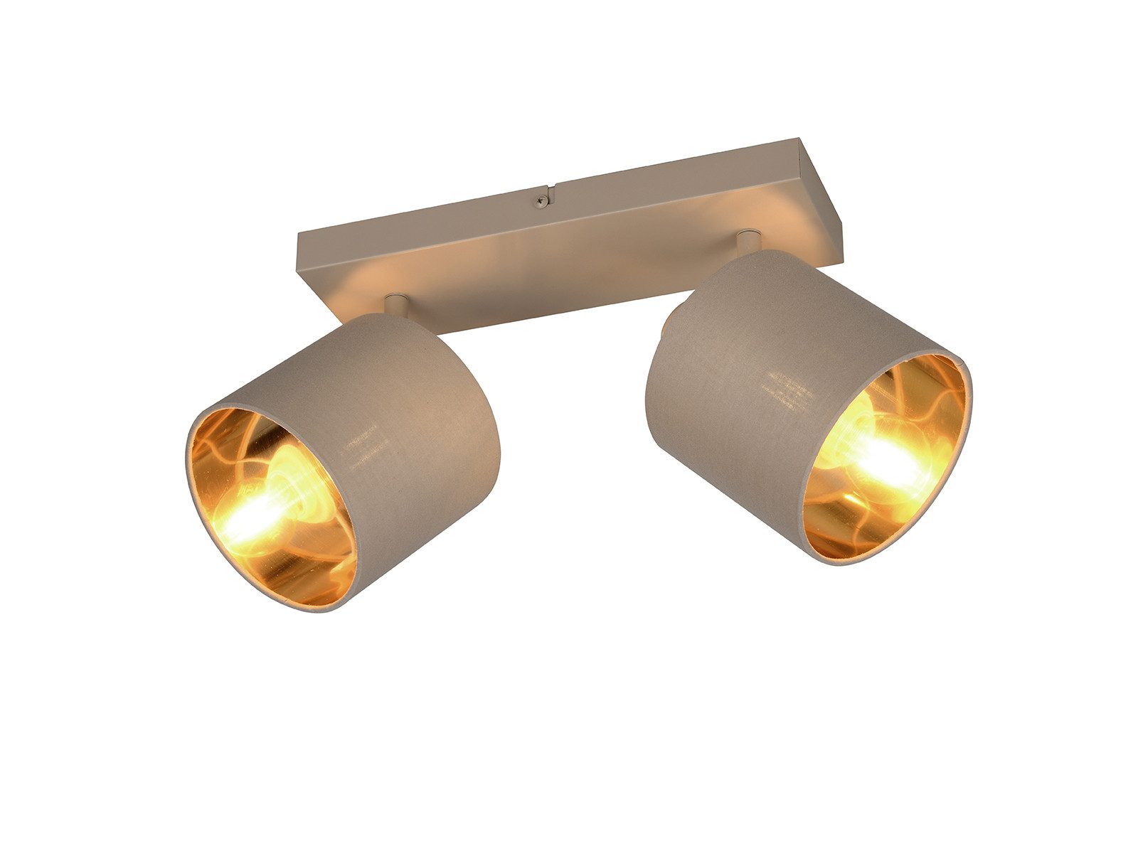Reality Leuchten LED Deckenstrahler mit Stoffschirm & E14 LEDs, Breite 28cm, dimmbar, LED wechselbar, Warmweiß, Deckenleuchte 2-flammig, Strahler schwenkbar