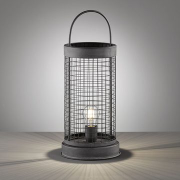 etc-shop Dekolicht, Leuchtmittel inklusive, Warmweiß, Vintage Beistell Nacht Tisch Leuchte Filament grau Wohn