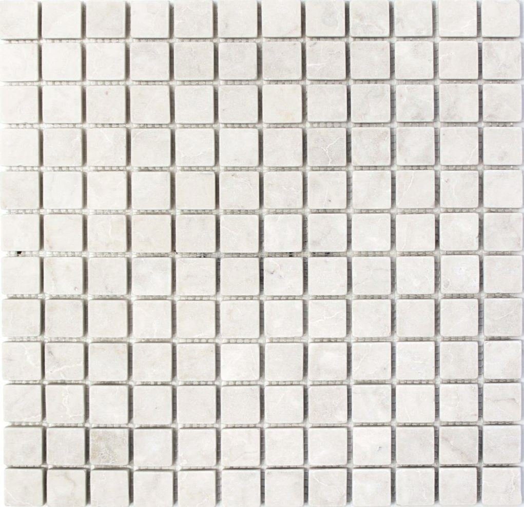Mosani Bodenfliese Marmormosaik Mosaikfliesen elfenbein matt / 10 Matten