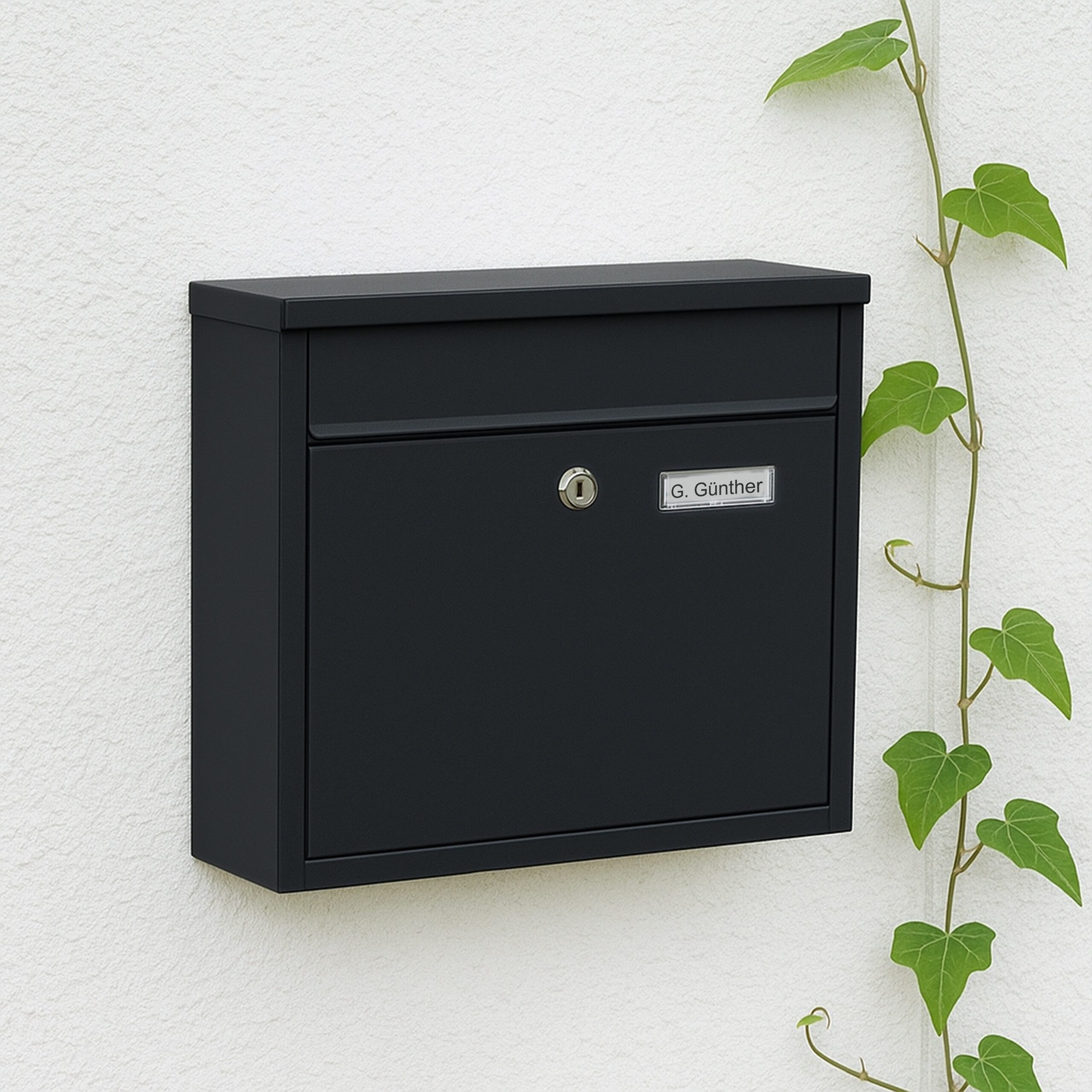 relaxdays Wandbriefkasten Briefkasten kompakt (5-St), schwarz – Bild 2 von 5