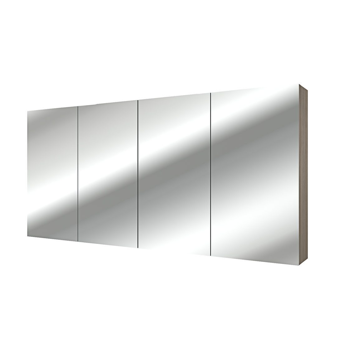 AcquaVapore Badezimmerspiegelschrank Spiegelschrank, Badezimmer Spiegel City 200cm braun Eiche