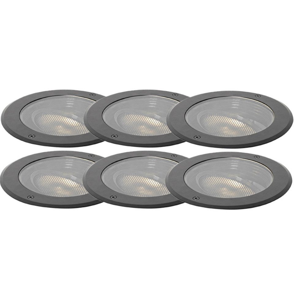 Qazqa LED Einbaustrahler Delux honey, Dimmbar, LED wechselbar, Extra-Warmweiß, QAZQA Außen Einbau­leuchte, gu10, Schwarz, Aluminium, Modern