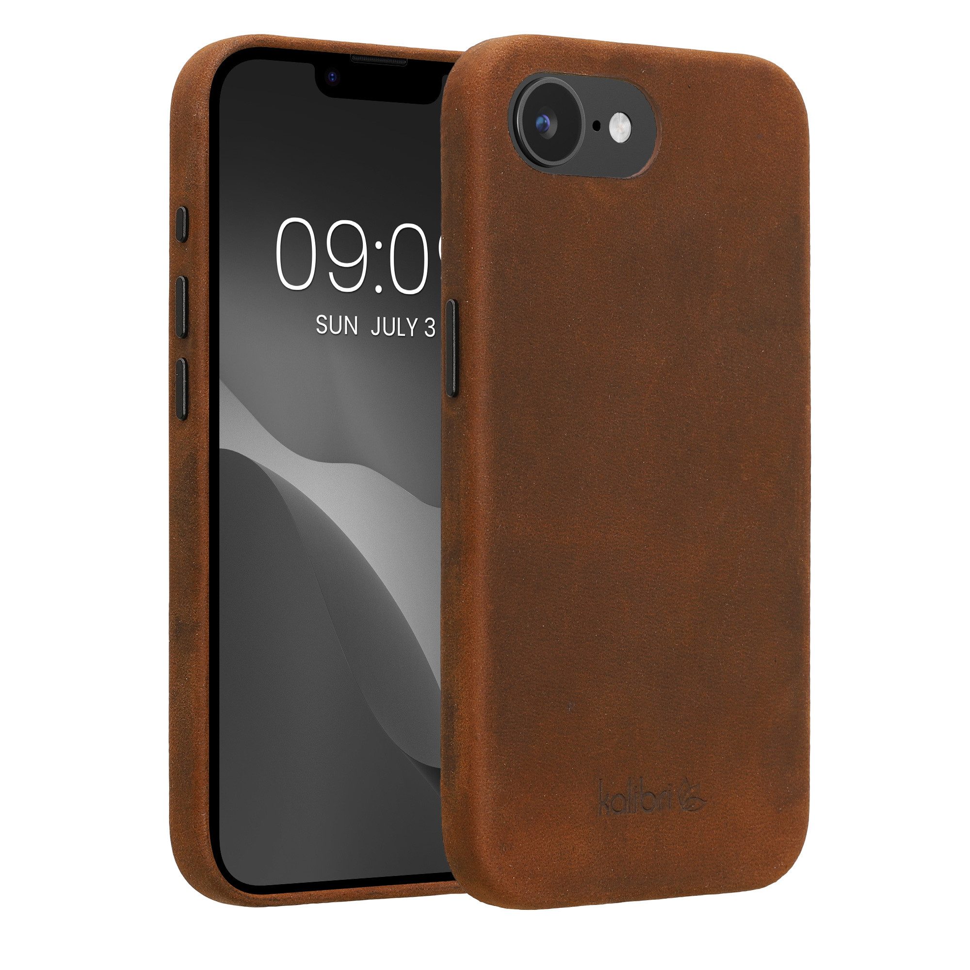 kalibri Handyhülle Hülle für Apple iPhone 16e, Leder Handy Cover Case - Hardcover Schutzhülle