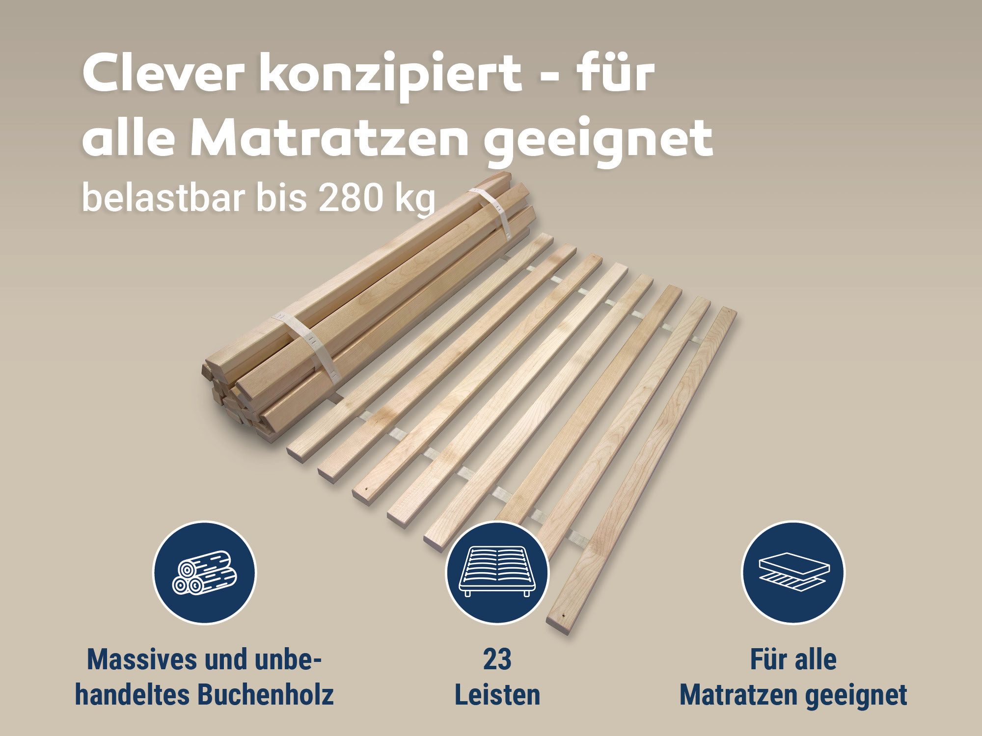 Rollrost MaDeRa Rollrost XXL, MaDeRa, Kopf- und Fußteil nicht verstellbar, besondere Langlebigkeit, stabil