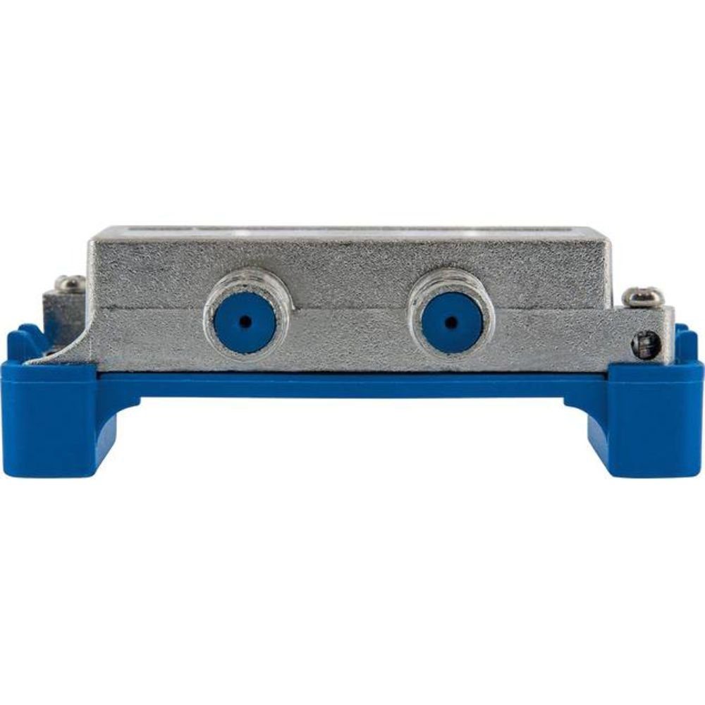 Schwaiger 4-fach Verteiler (9 dB) Flachantenne (für Kabelanlagen, Antennenanlagen, Satellitenanlagen, silber/blau)