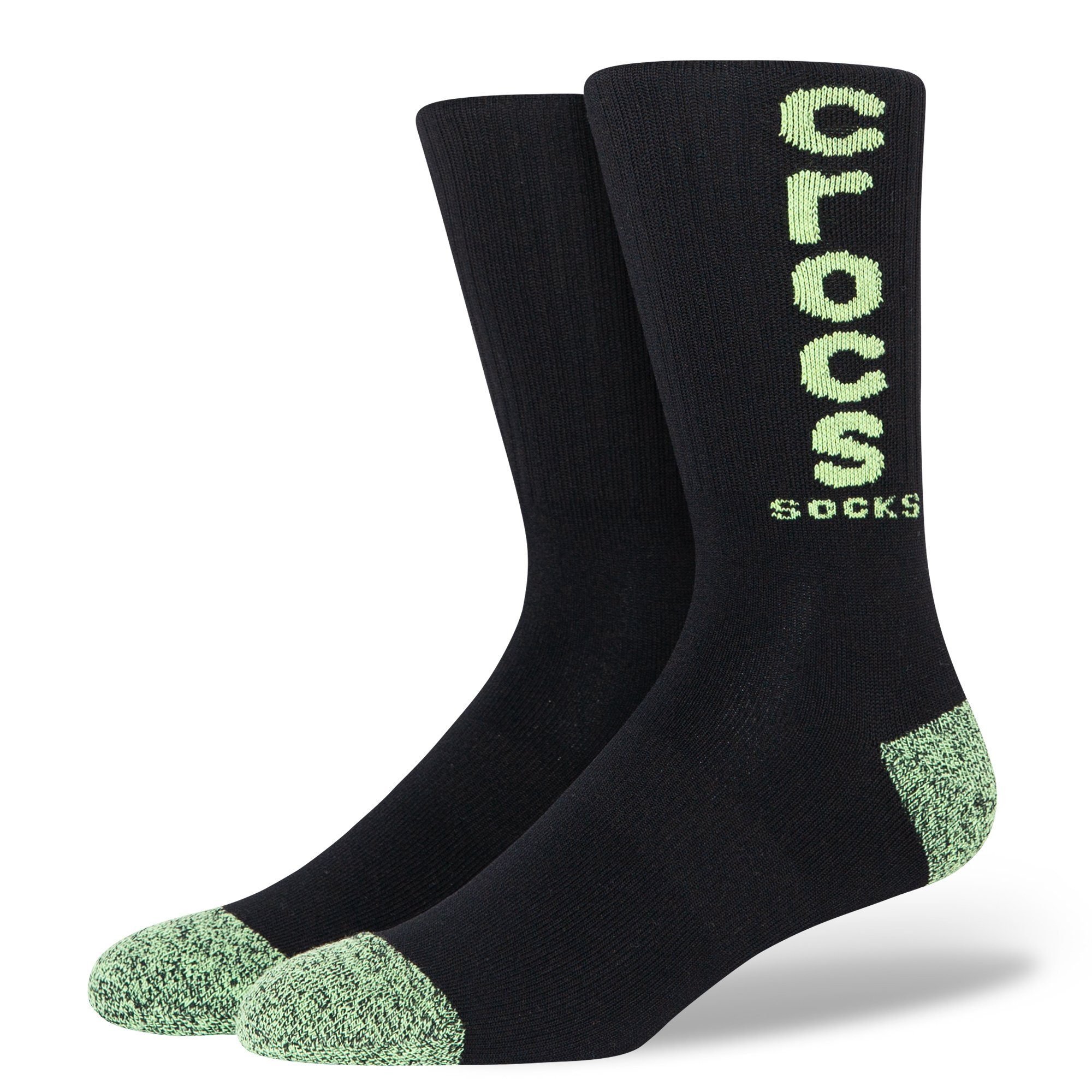 Crocs Socks Schrift mit Freizeitsocken (1-Paar) Glow Crocs Logo neonfarbener Crew