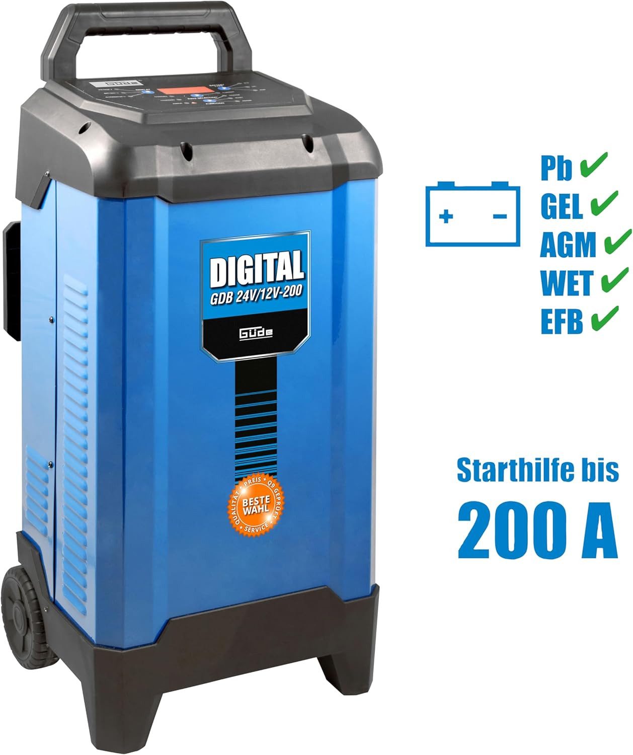 Güde Werkstatt KFZ Batterielader GDB 24V/12V-200, 5/15/30/40 A, 20-450 Ah Batterie-Ladegerät