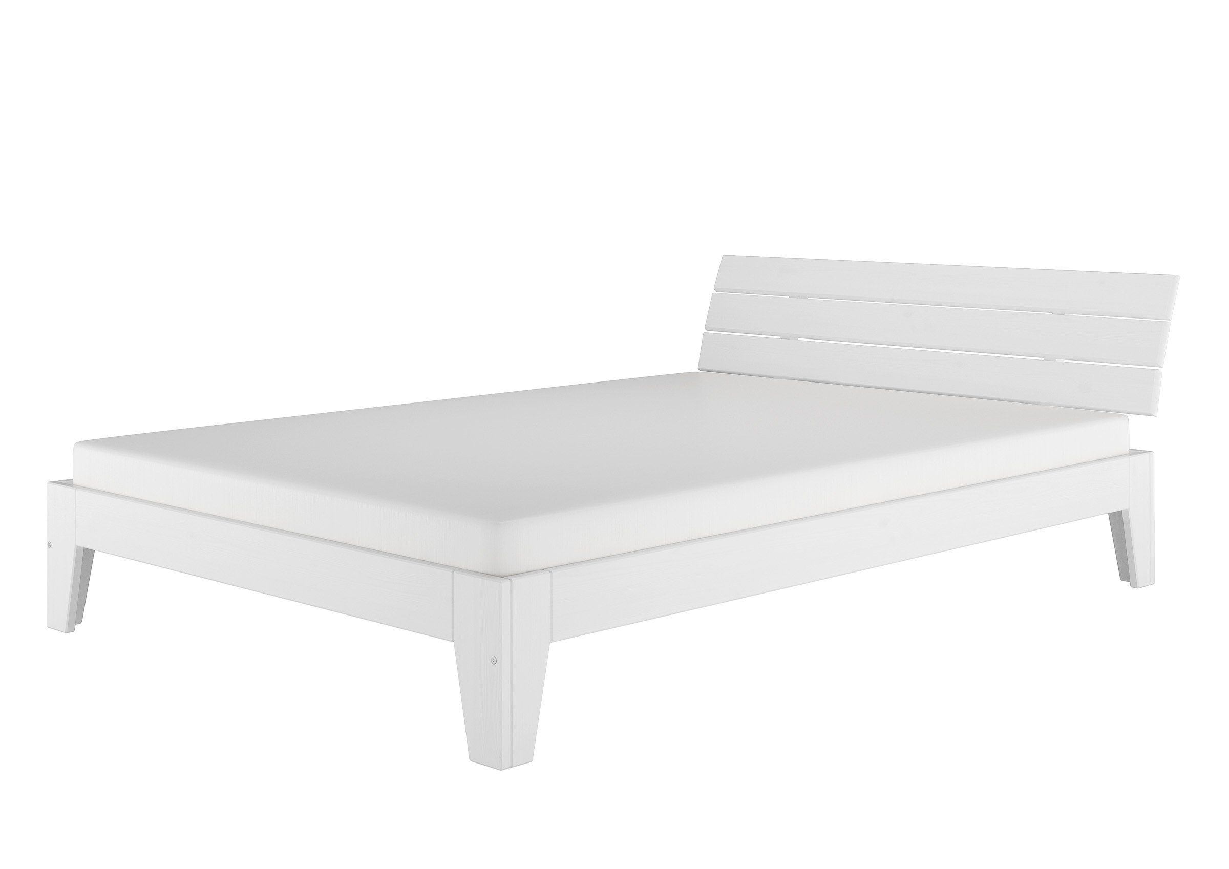 ERST-HOLZ Bett Doppelbett Massivholzbett Kiefer Weiß günstig online kaufen