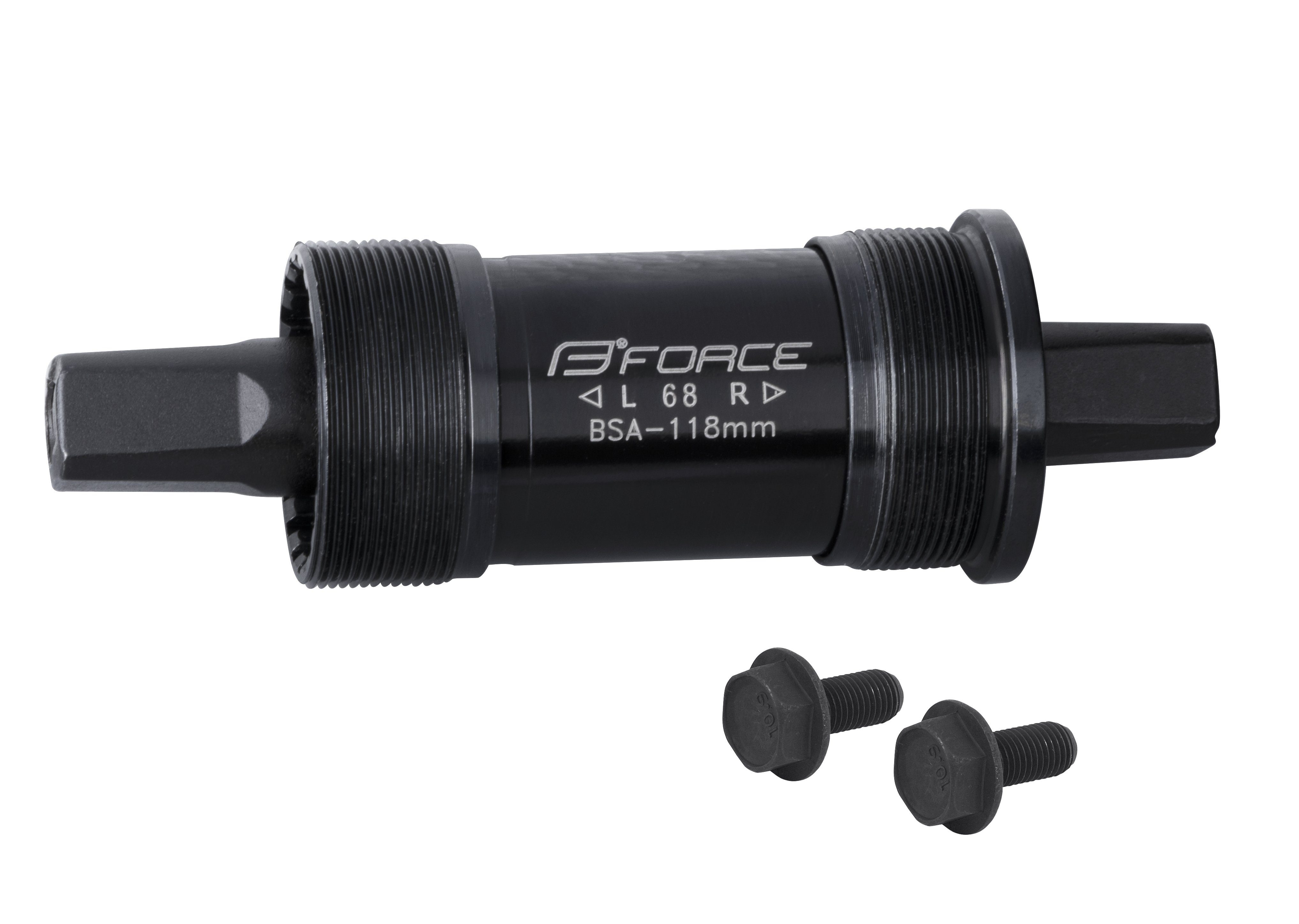 FORCE Fahrradkurbel Force 4-Kant Stahl Tretlager mit BSA Gewinde Länge 118 mm