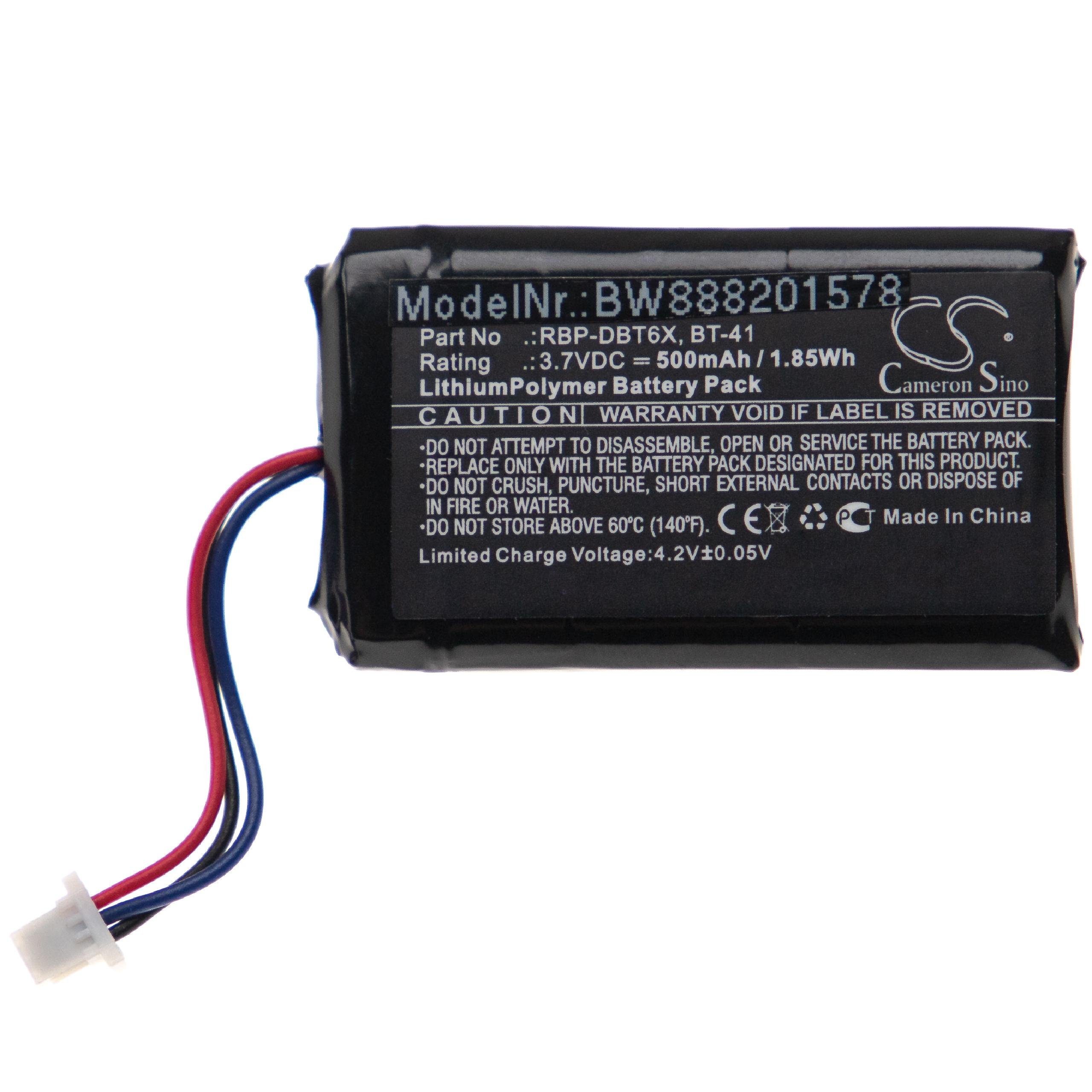 vhbw kompatibel mit Datalogic RBP-6400 Akku Li-Polymer 500 mAh (3,7 V)