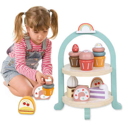 Daisred Spielküche Zubehör Kinderküche Holzspielzeug Küche Nachmittagstee