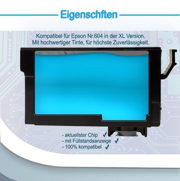 Druckerparadies 4er Pack Druckerpatronen 604 604XL kompatibel mit Epson XP-3200 Tintenpatrone (4-tlg)