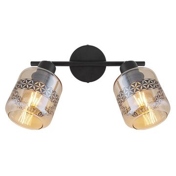 Globo LED Deckenspot, Leuchtmittel nicht inklusive, Deckenlampe Leuchte beweglich Spot Glas Lebensblume Spotleiste schwarz