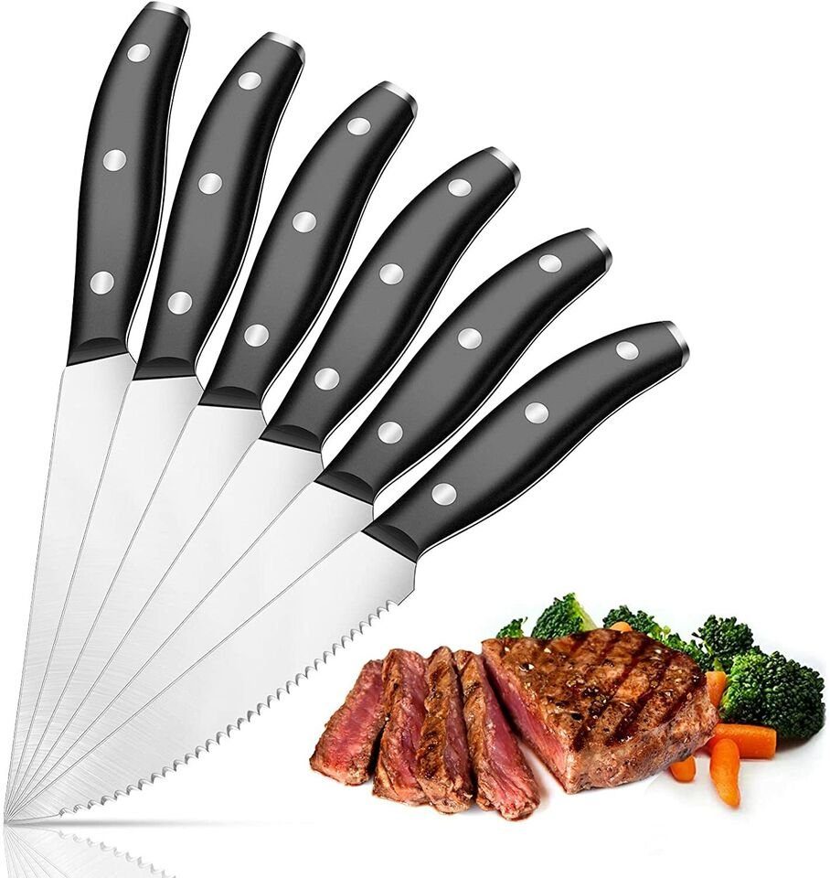 30tlg.Edelstahl Steakmesser KingLux Besteck-Set mit 6Personen für Essbesteckset