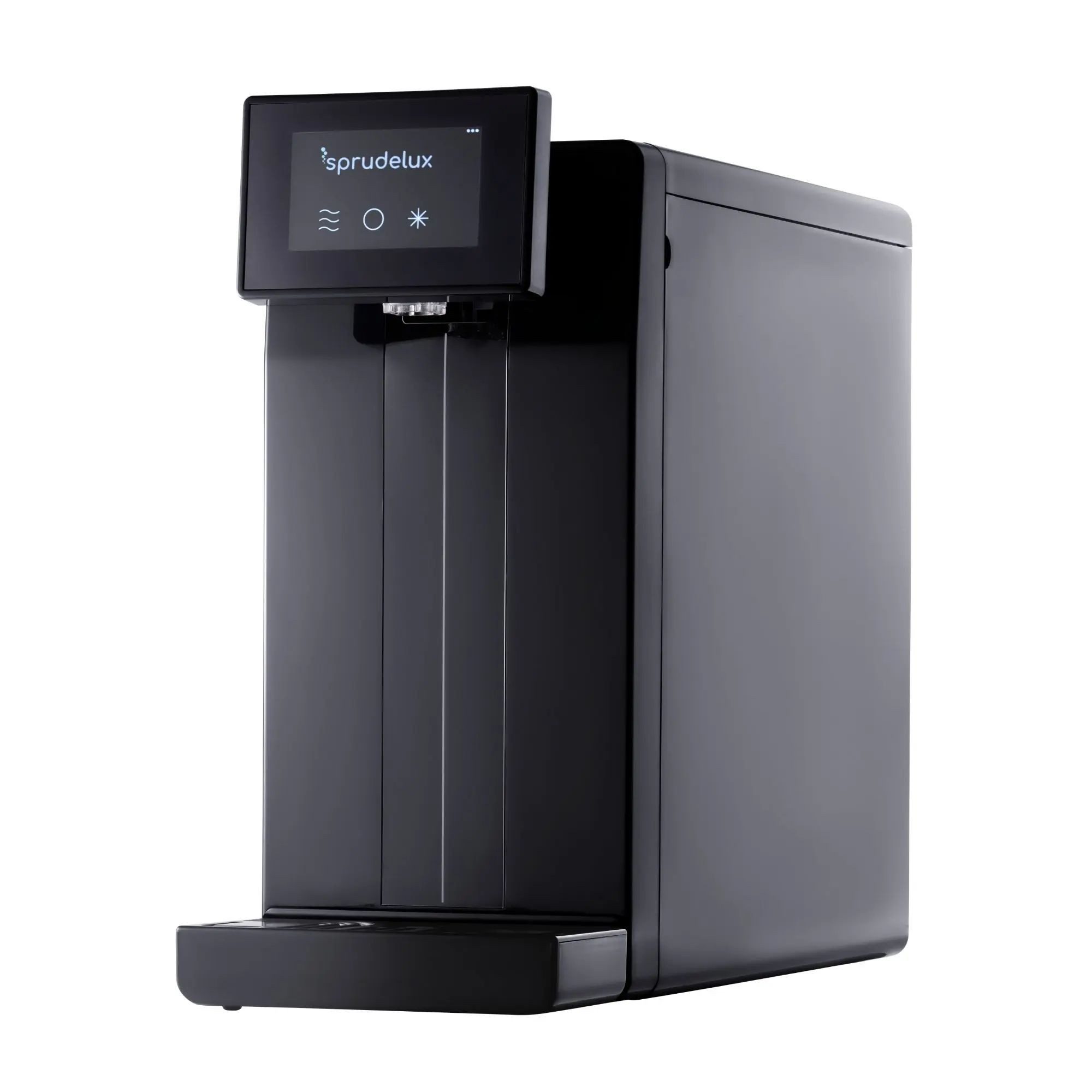 SPRUDELUX Wassersprudler POWER SODA Auftisch-Sprudelanlage ohne Osmose, Festwasseranschluss, Kühlung, Touchdisplay, Filter und Leckschutz