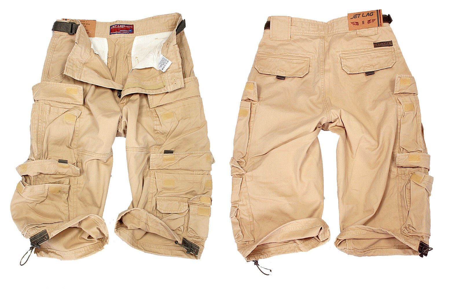 Jet Lag Shorts Cargo Shorts Kurze Hose Lang Short Bermuda 3 /4 Sommer 007B Denim Beige