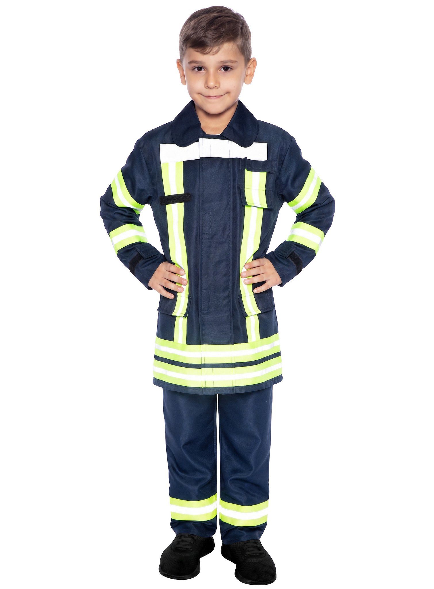 Maskworld Kostüm Feuerwehrmann - Karneval Faschingskostüm Kinder, Originalgetreues Feuerwehrkostüm von MASKWORLD