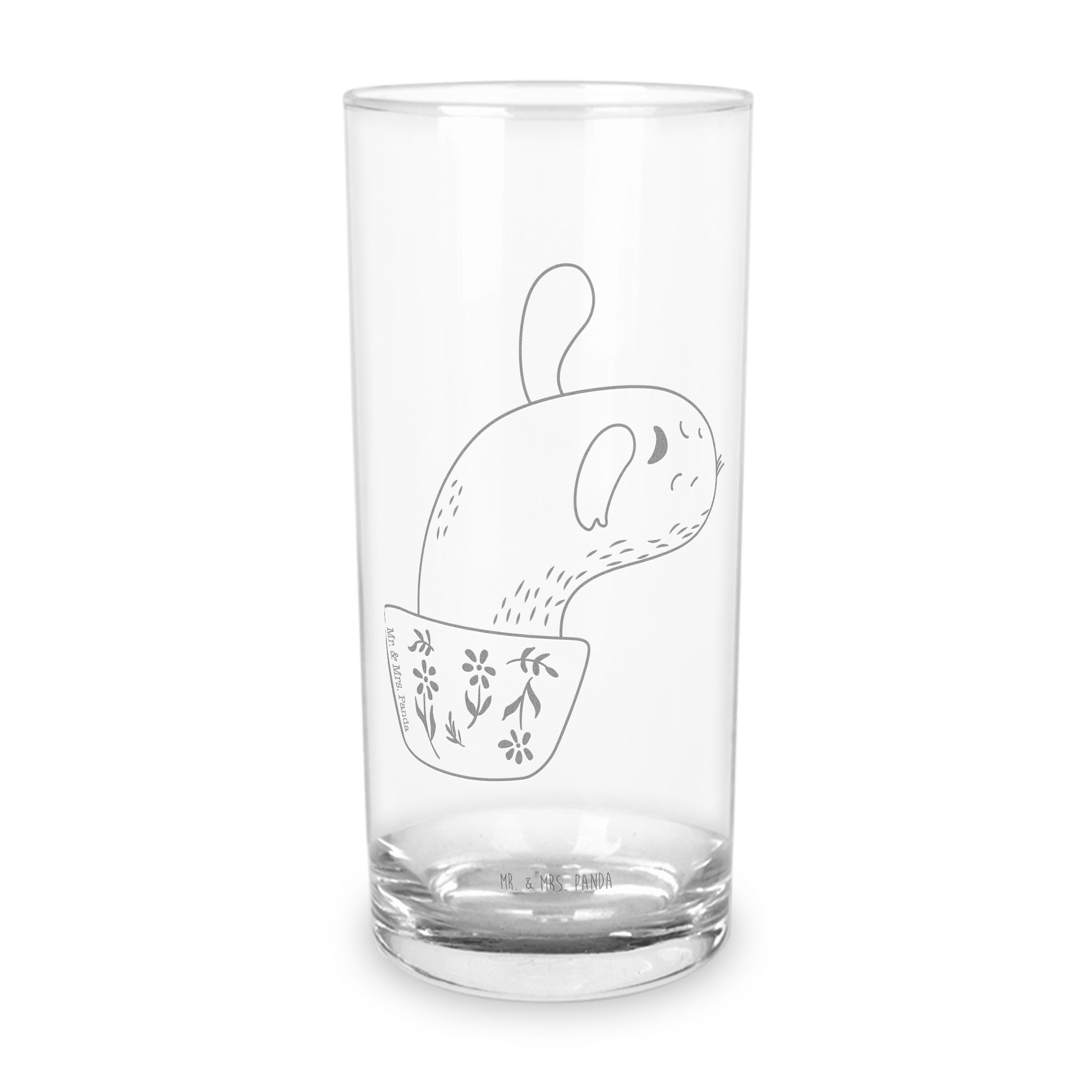 Mr. & Mrs. Panda Glas 200 ml Kaktus Mama - Transparent - Geschenk, Trinkglas, Wasserglas, W, Premium Glas, Magische Gravuren