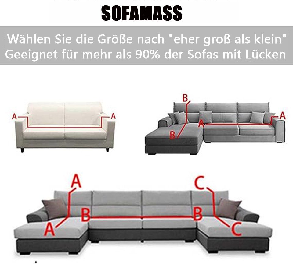 Coonoor Sofahussen,Anti-rutsch Sofaschoner Grau