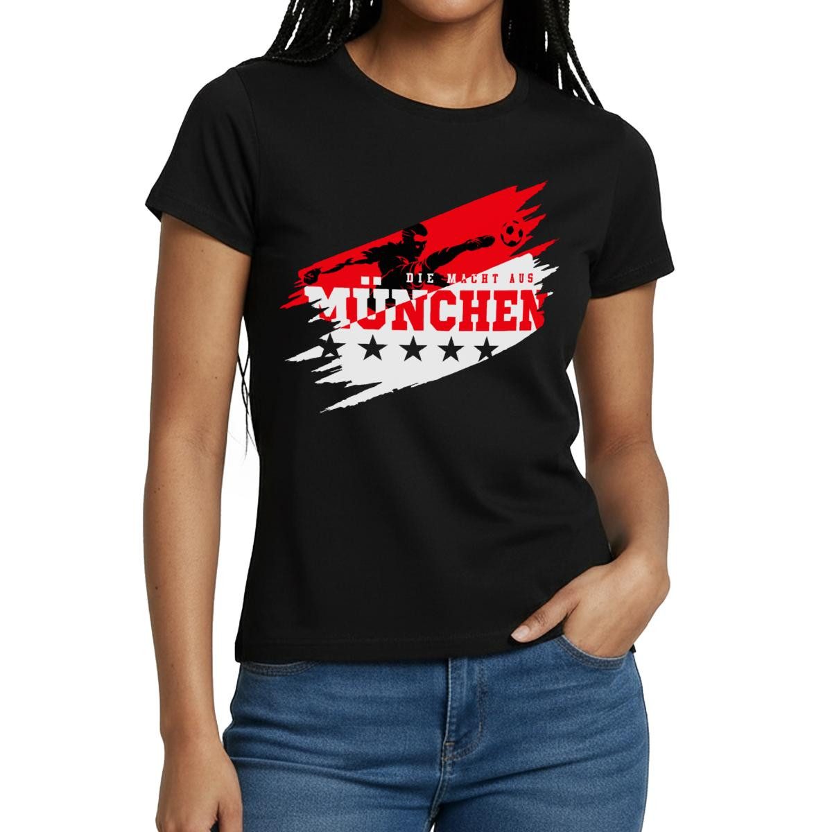 Spreadshirt T-Shirt Die Macht Aus München Ultra Fußball Fan Frauen T-Shirt günstig online kaufen