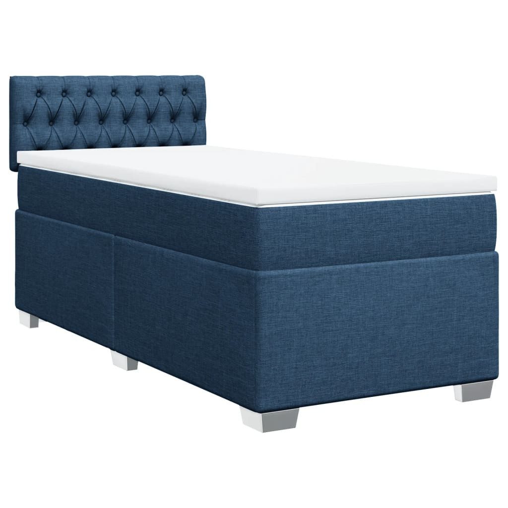 Bett Boxspringbett mit Matratze Blau 80x200 cm Stoff