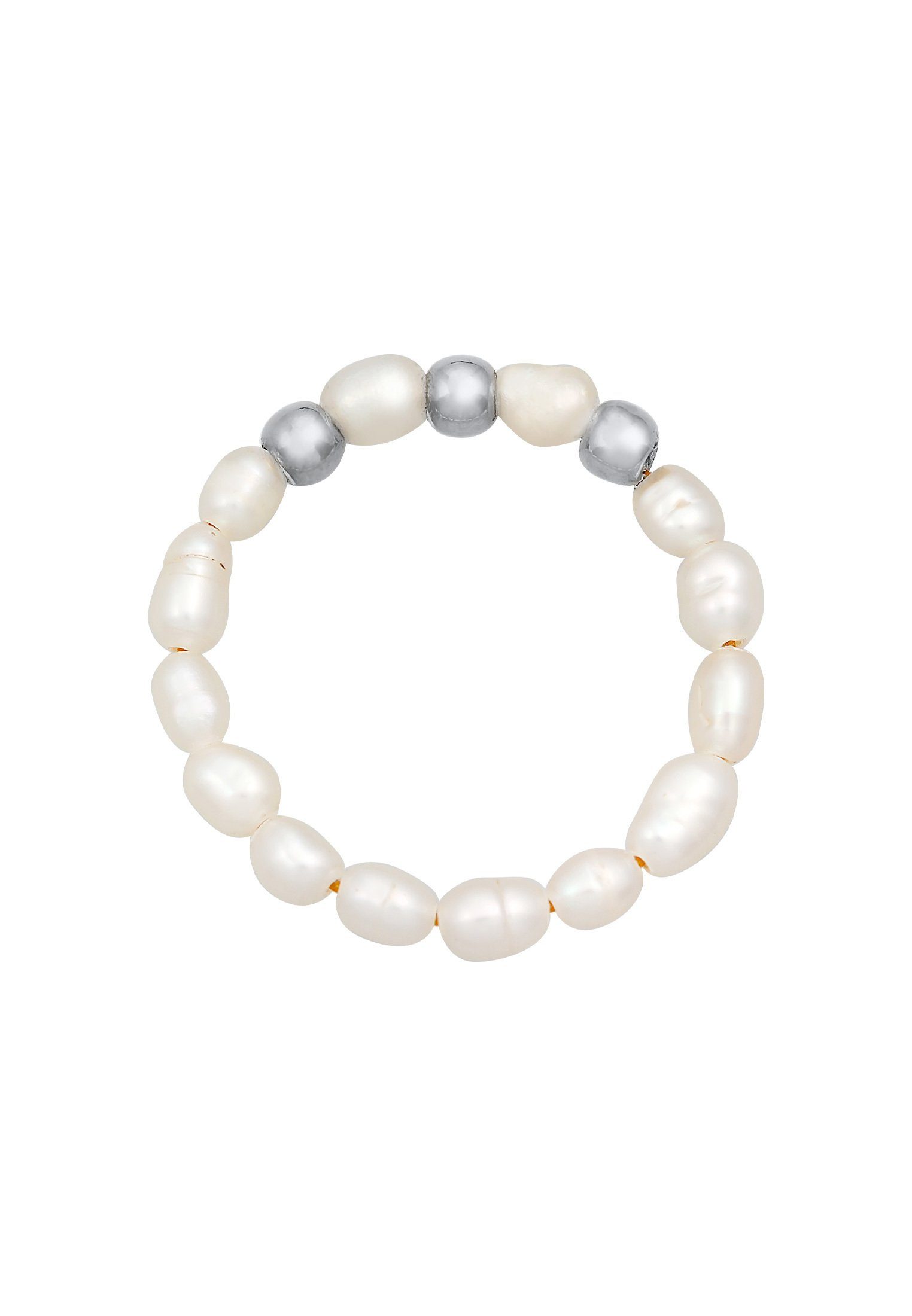 Elli Perlenring Süßwasserperlen Beads 925 Silber vergoldet