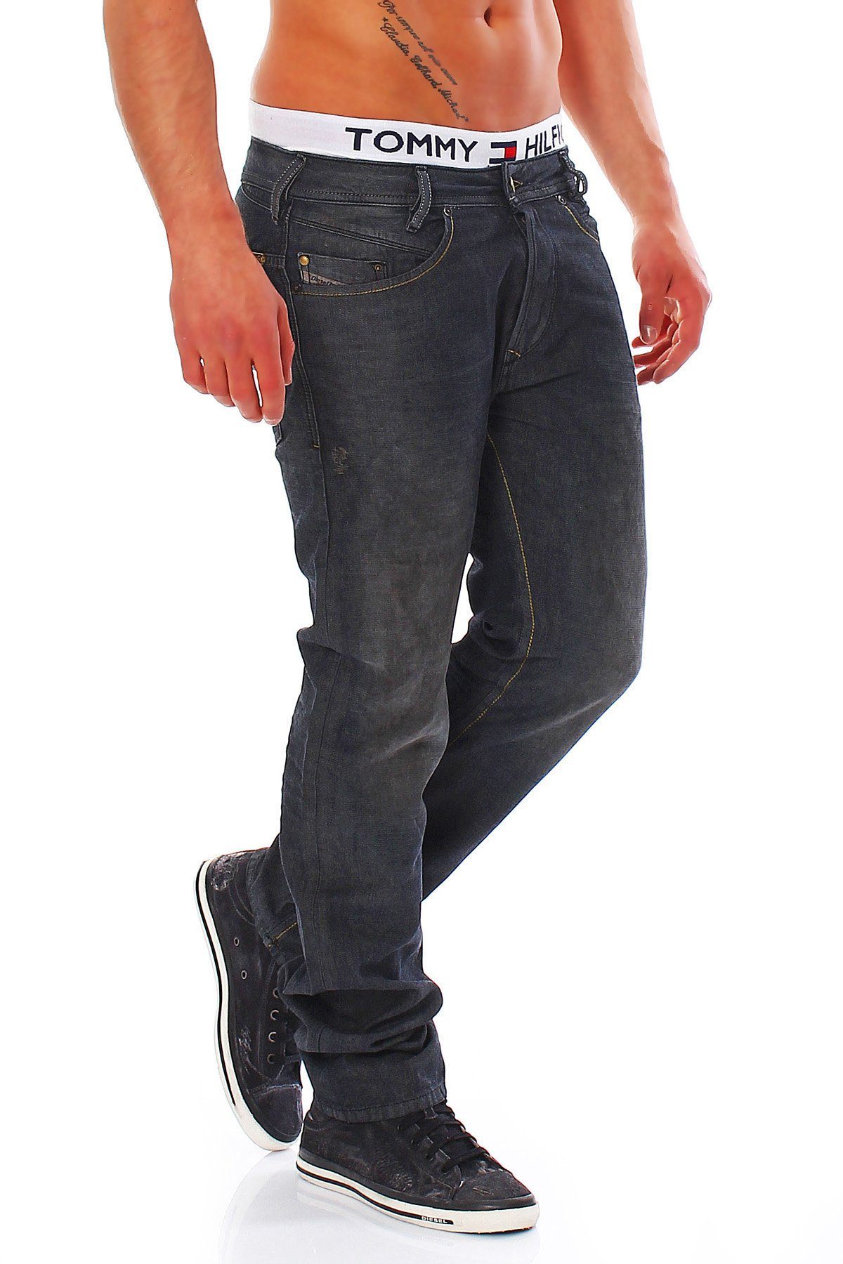 Vintage inch Regular-Slim Diesel IAKOP Dark 0807Q Herren Style, Pocket Straight-Jeans 5 Wash, Dirty Länge: Used-Look, 32 Jeans Diesel