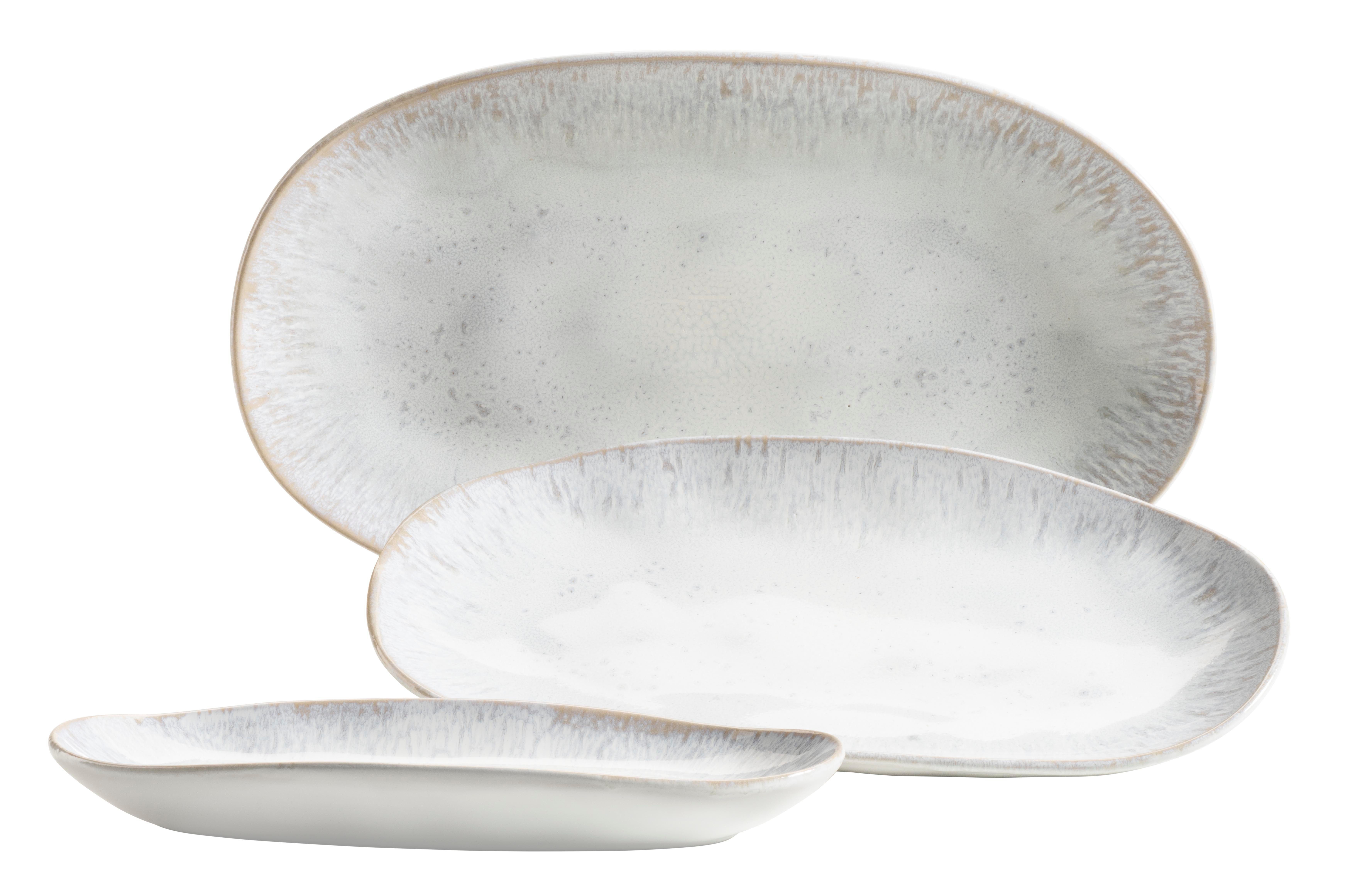 MÄSER Servierplatte Frozen, Servierplatten-Set, Steinzeug, Steinzeug, (Set, 3-tlg)