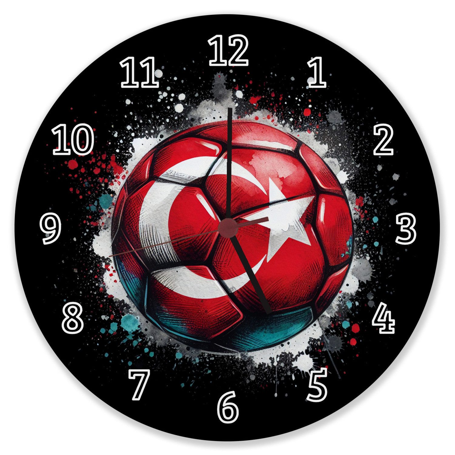 speecheese Wanduhr Fußball Türkei Flagge Wanduhr günstig online kaufen