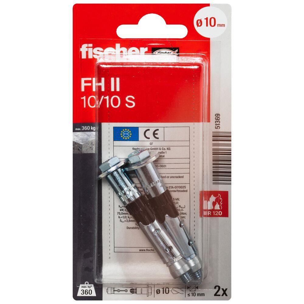 fischer Schrauben- und Dübel-Set Fischer Hochleistungsanker FH ll 10.0 x 70 mm - 2