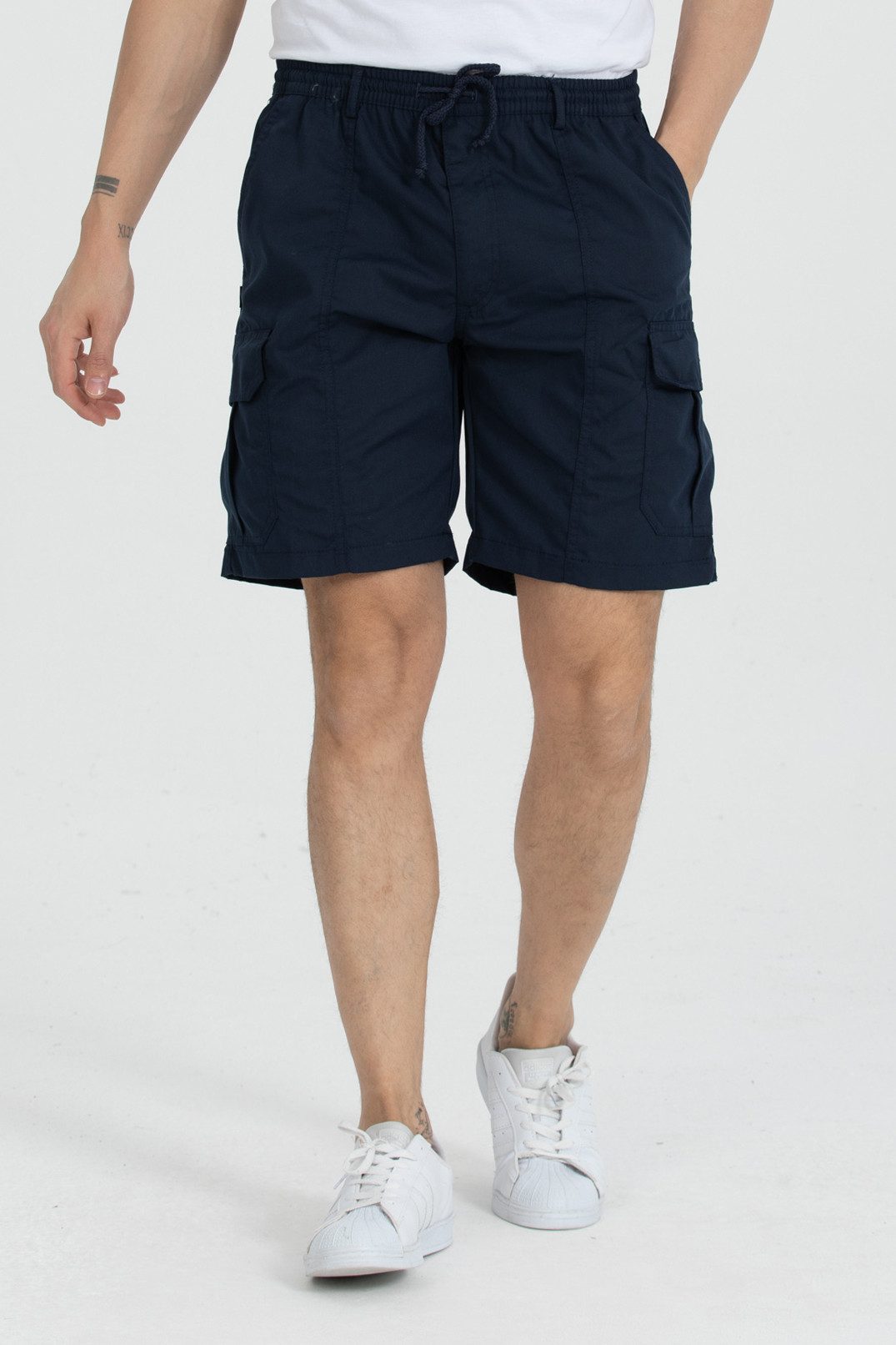 Kendindza Collection Cargoshorts Bermuda Herren Kurze Cargo Hose Schlupfhose Stretch Gummibund kurze hose Herren Cargoshorts Herren Sommer Stretch Gummibund