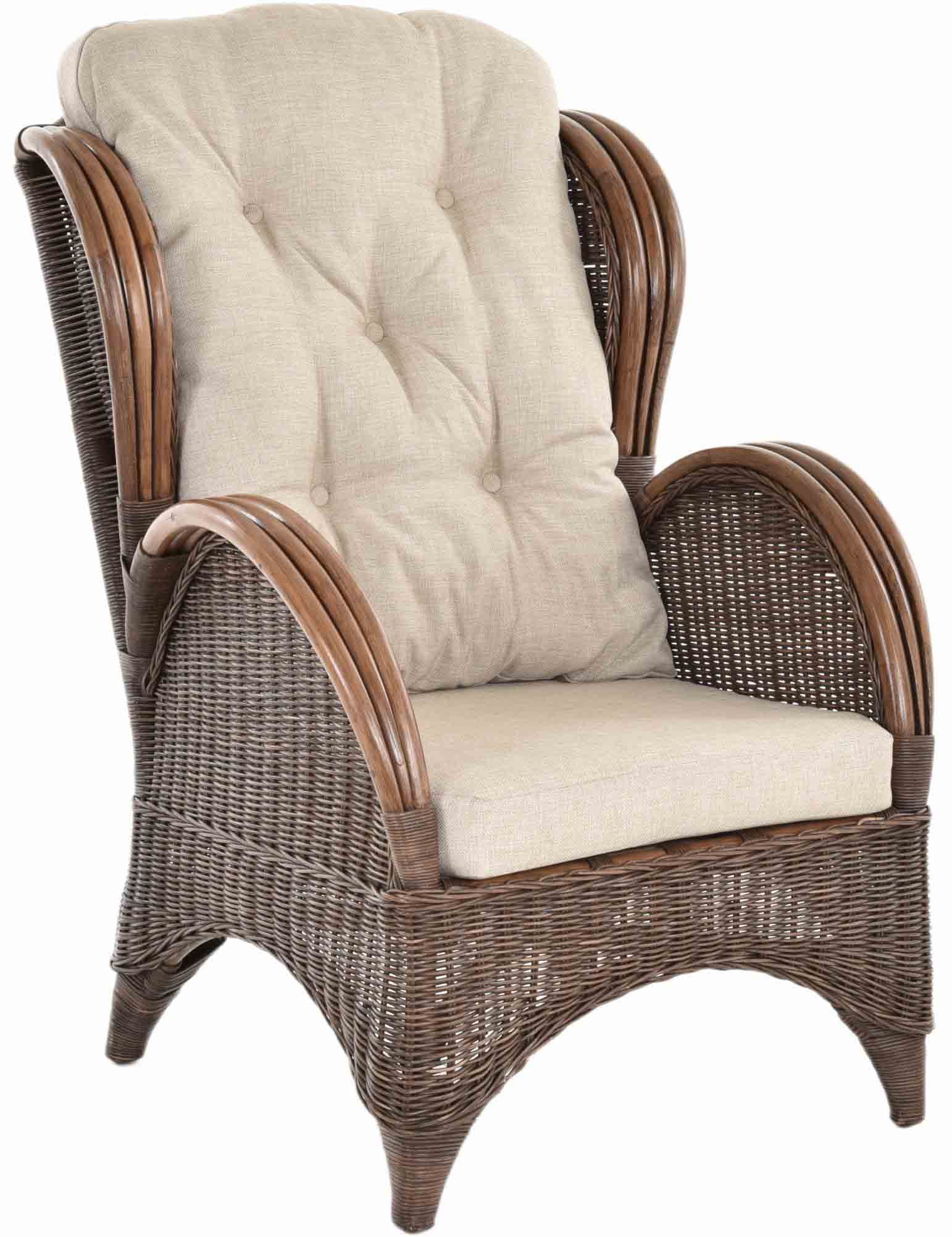 Krines Home Relaxsessel S 626 Toast Coffee + Kissen Jessy Beige, Bequem, Breite Armlehnen