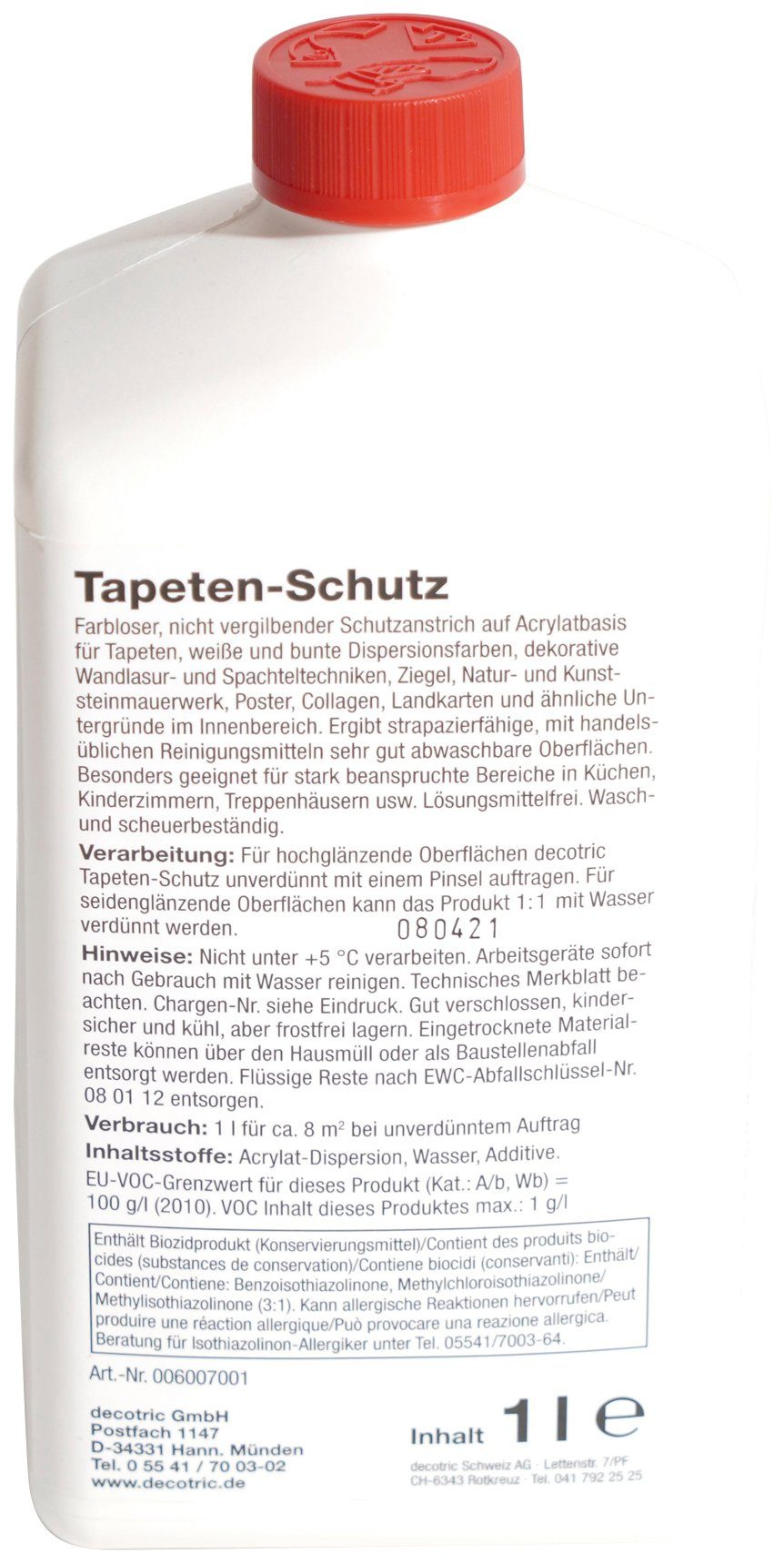 für Création Elefantenhaut Tapetenschutz, 1 L und Wand- farblos, schmutz- Tapetenschutz A.S. innen, und wasserabweisend,