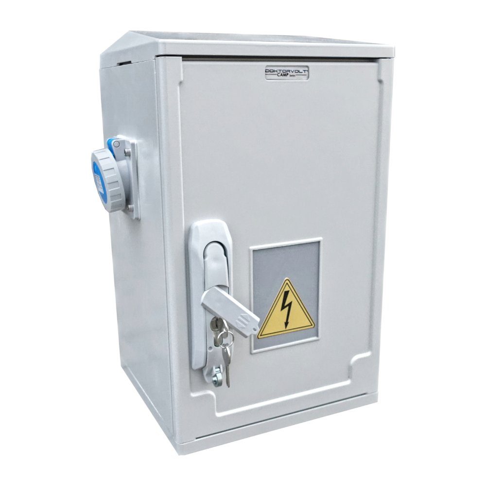 Doktorvolt Stromverteiler Stromverteiler RCBO FI/LS-Schalter 2x 230V CEE-Steckdose IP44