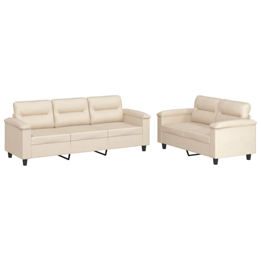 vidaXL Sofa 2-tlg. Sofagarnitur mit Kissen günstig online kaufen