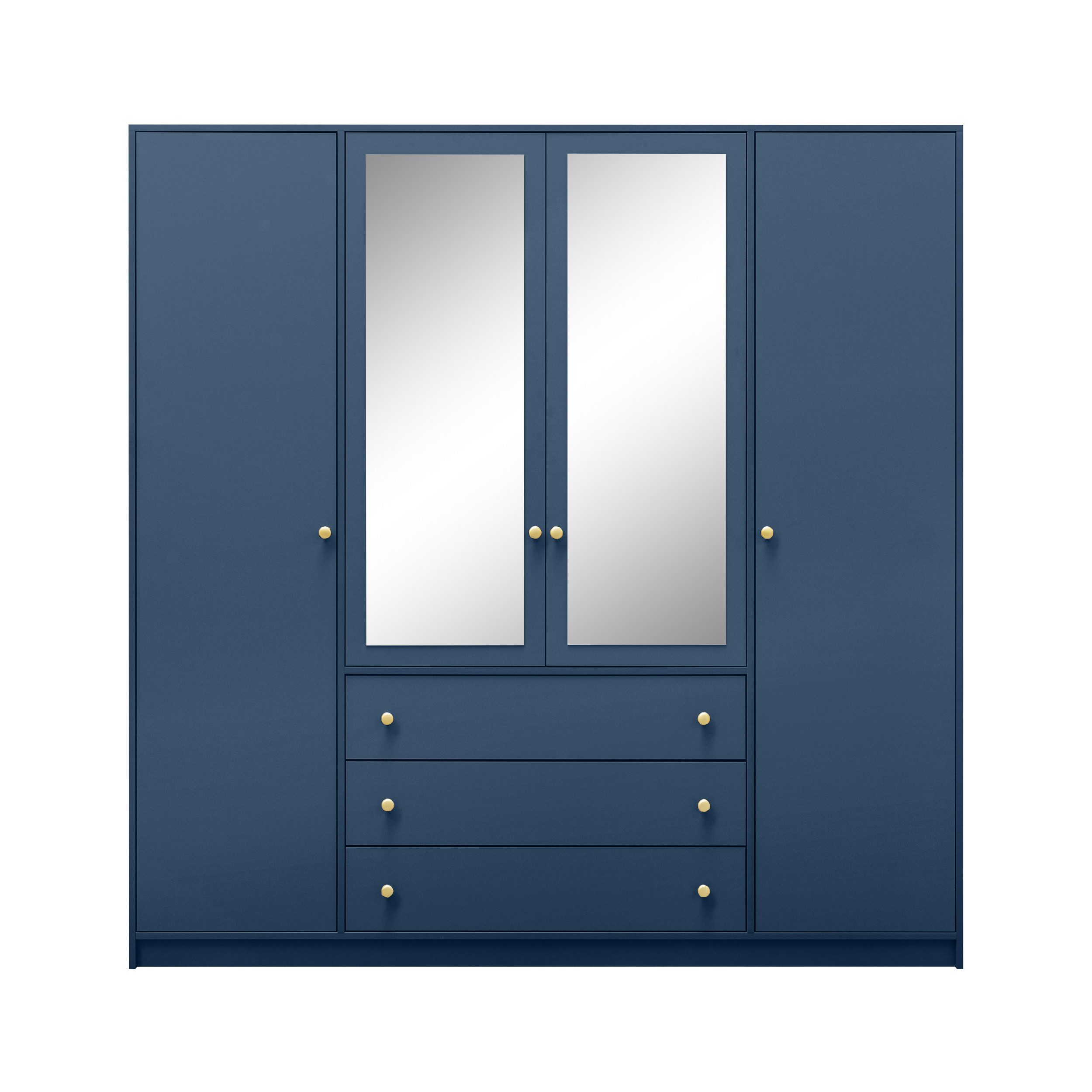 Beautysofa Kleiderschrank mit Spiegel und 3 Schubladen (Zur Auswahl: zweitürig, dreitürig oder viertürig, verschiedene Farben) Höhe 200 cm