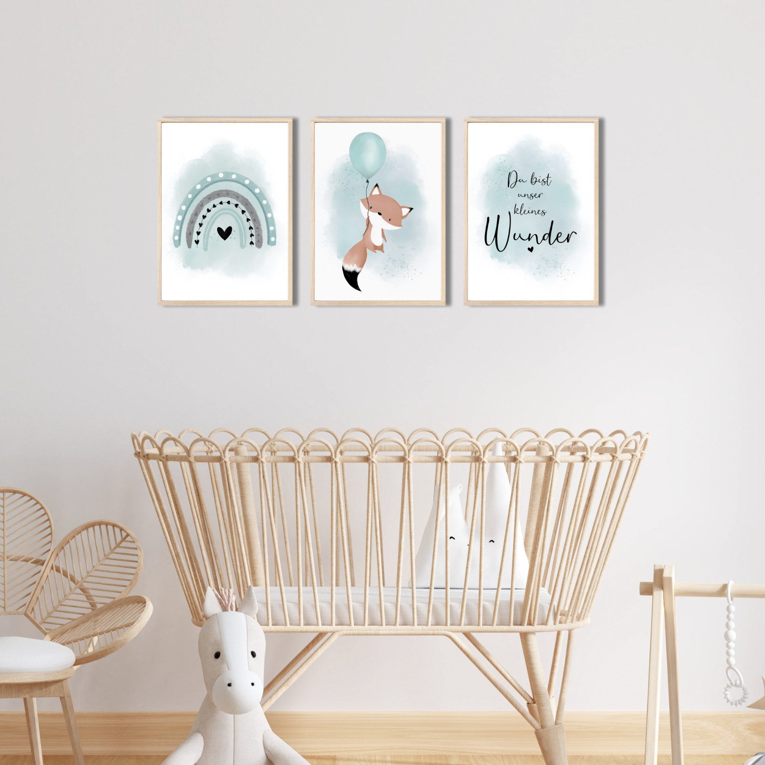 MeinBaby123® Poster Bilder Kinderzimmer, Poster Kinderzimmer Deko, Babyzimmer Deko, Spruch Wandbilder, Boho, Tiere – Bild 2 von 5