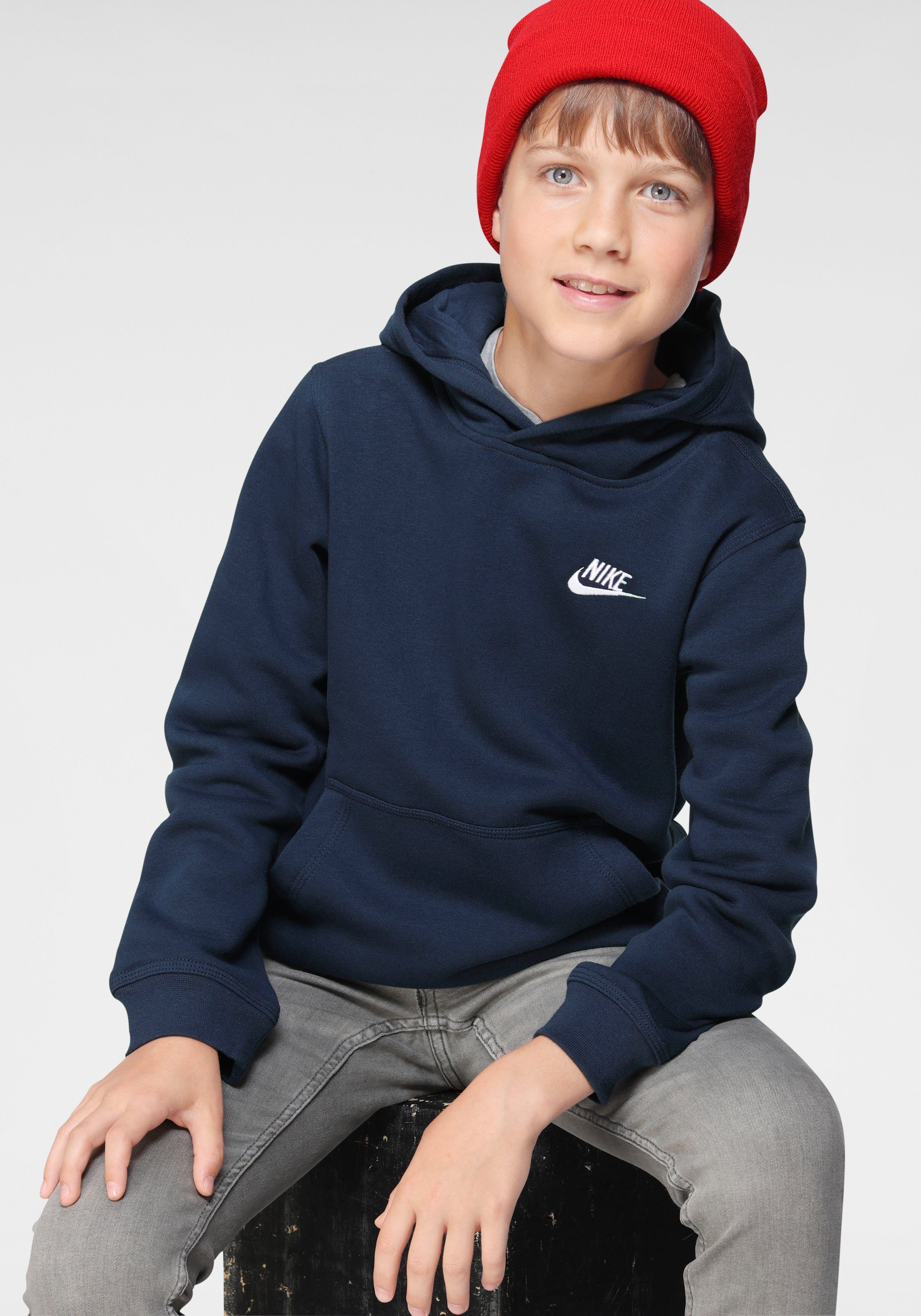 Hoodie Pullover Sportswear Kapuzensweatshirt Kids' Big Nike dunkelblau Club
