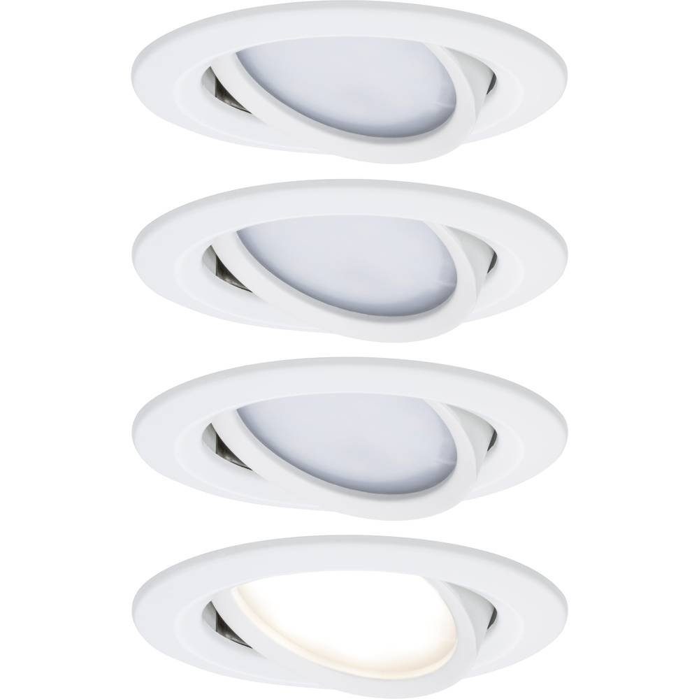 Paulmann LED Einbauleuchte LED-Einbauleuchte 4er Set 4064161242163, Schwenkbar, Dimmbar
