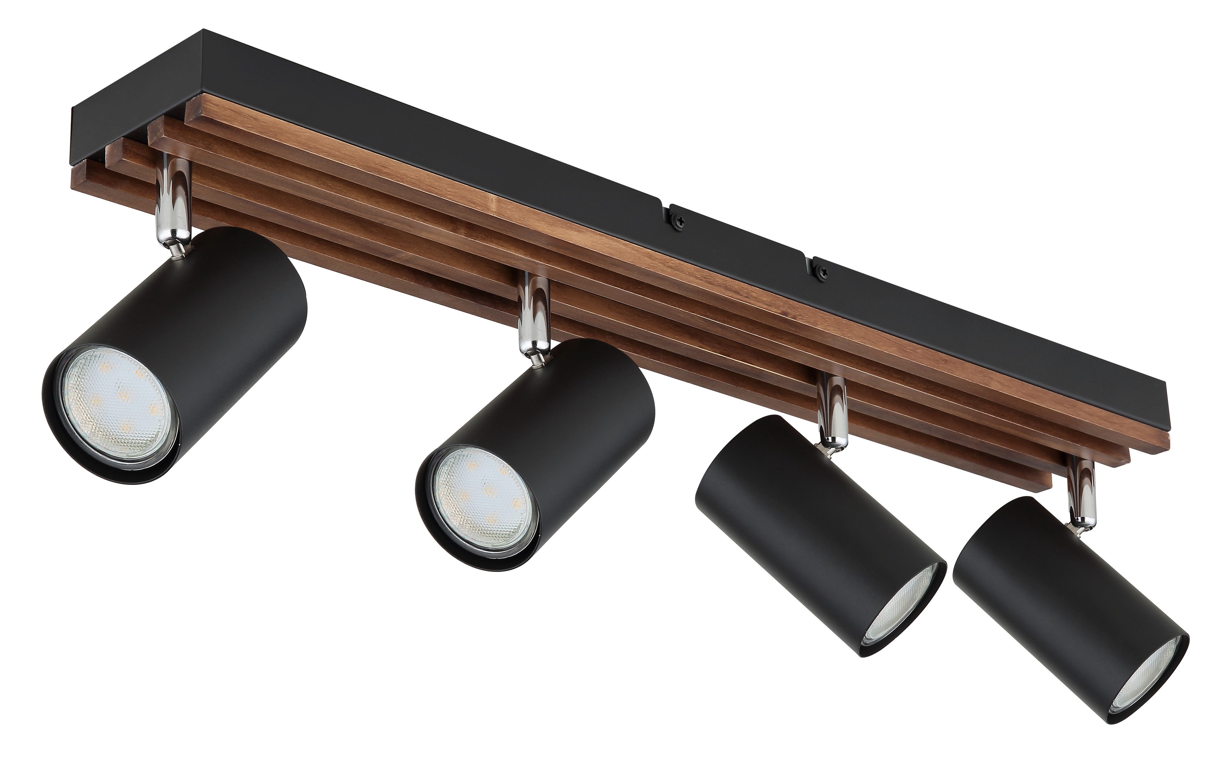 GLOBO LIGHTING Deckenspot KAYDEN, ohne Leuchtmittel, Deckenstrahler schwarz/Holz, schwenkbar, GU10