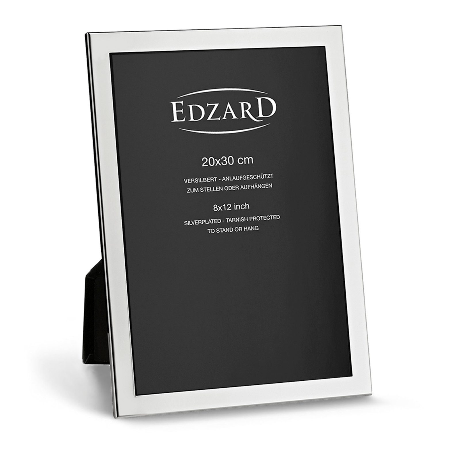EDZARD Foto für versilberter für 20x30 Hinstellen Aufhängen cm zum - Rahmen edel und Bilderrahmen A4) Foto (ca. Fotorahmen, Prato,