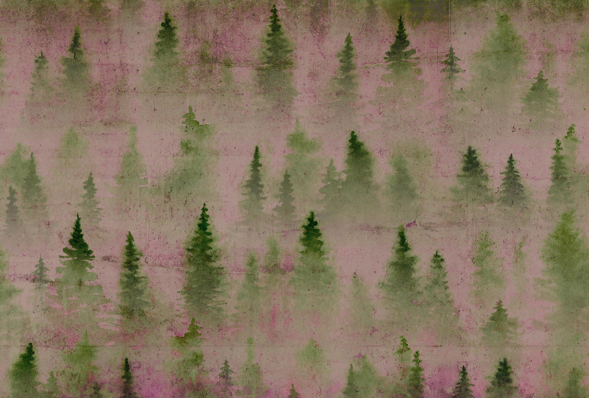 Architects Paper Fototapete Atelier 47 Coniferous Artwork 1, glatt, Wald, (4 St), Vlies, Wand, Schräge, Decke