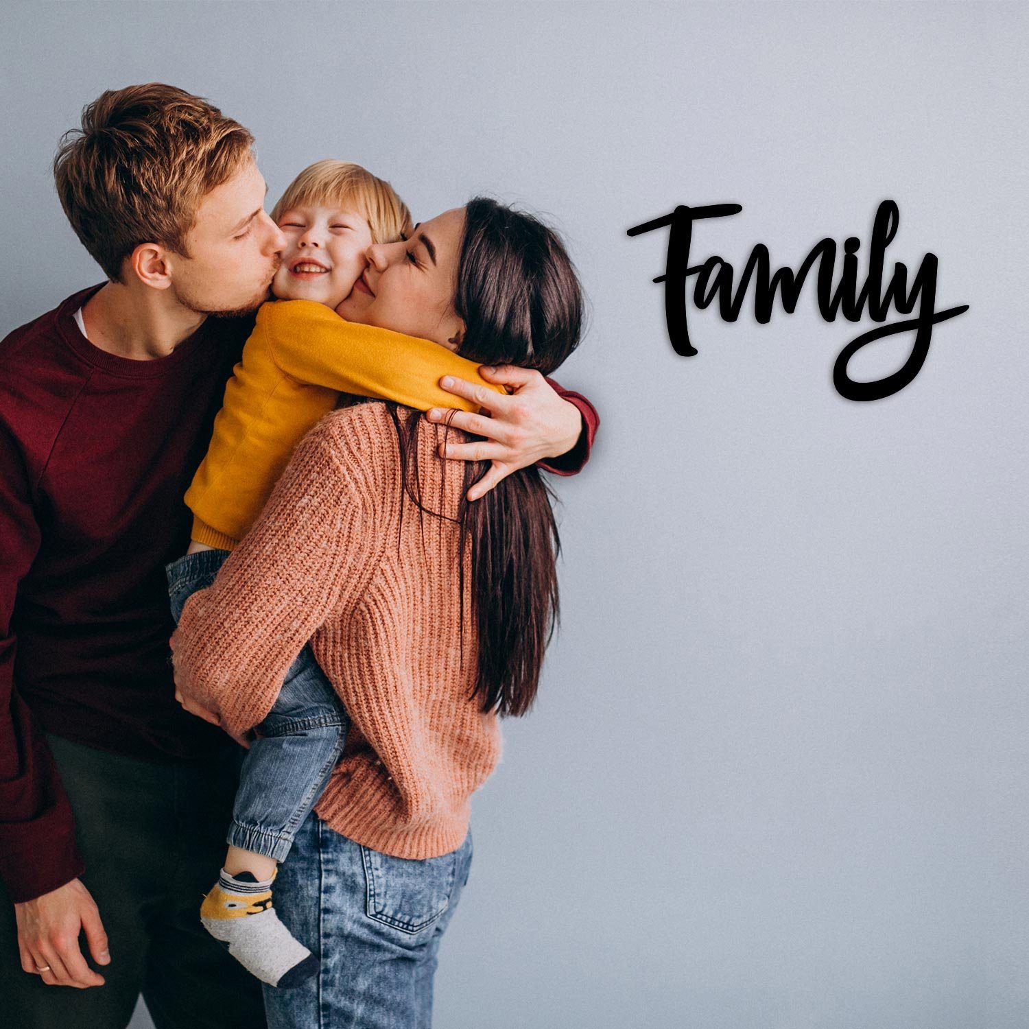 Namofactur 3D-Wandtattoo Wanddeko Schriftzug "Family" Wandbild günstig online kaufen