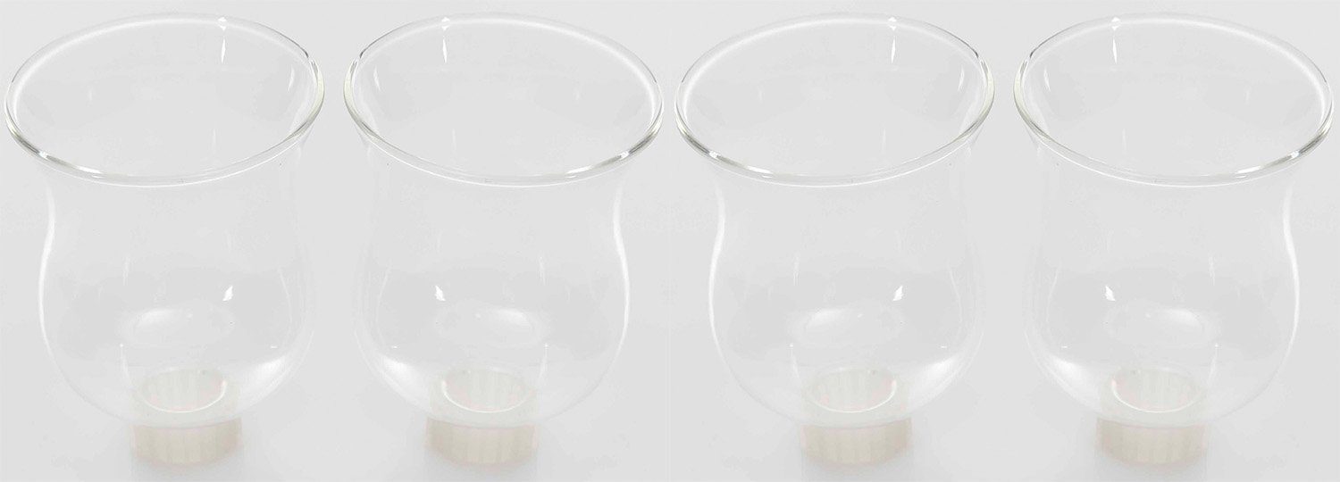 4 Novaliv Kerzenständer St., 4x Teelichthalter (Spar-Set, Teelichtaufsatz - Weiss Kerzenleuchter), für Aufsatz für Lieferumfang: