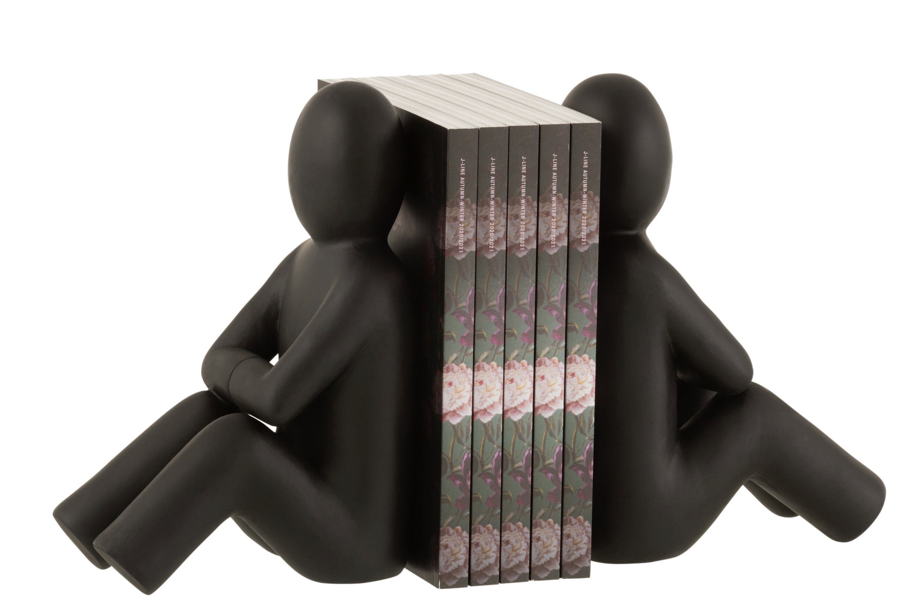 J-line Dekoobjekt Exklusives 2er-Set Bücherstützen P'tit Maurice in Mattschwarz