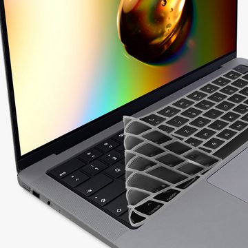kwmobile Aufbewahrungstasche Silikon Tastaturschutz für Apple Macbook Air 15 2023 M2 (A2941) (1-tlg), QWERTZ Keyboard Cover Abdeckung - Schwarz