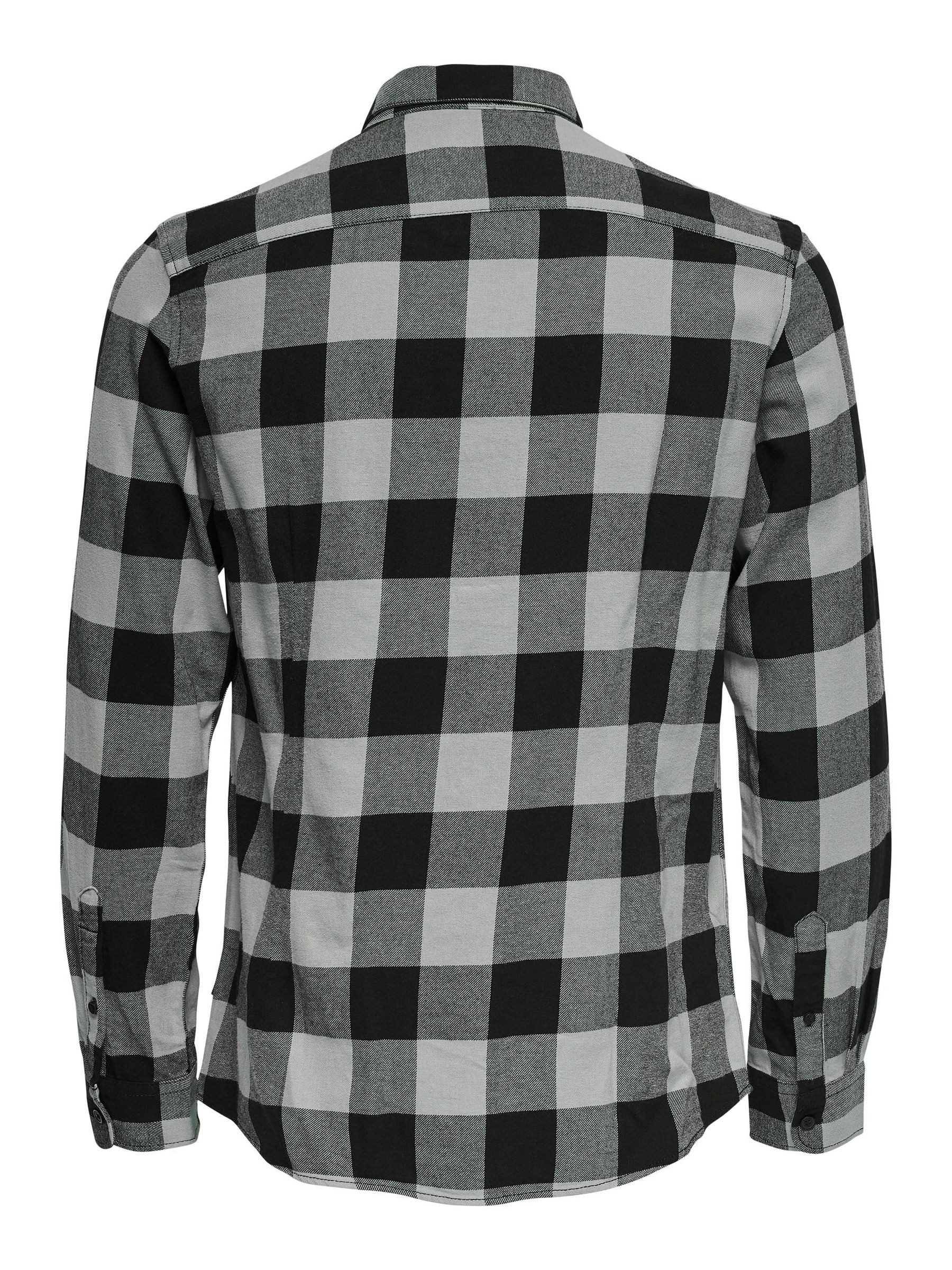 ONLY & SONS Langarmhemd Freizeit Karohemd Holzfäller Kariertes Flanellhemdfür (1-tlg) Baumwolle Slim Fit Kentkragen kariert wärmend Knöpfe