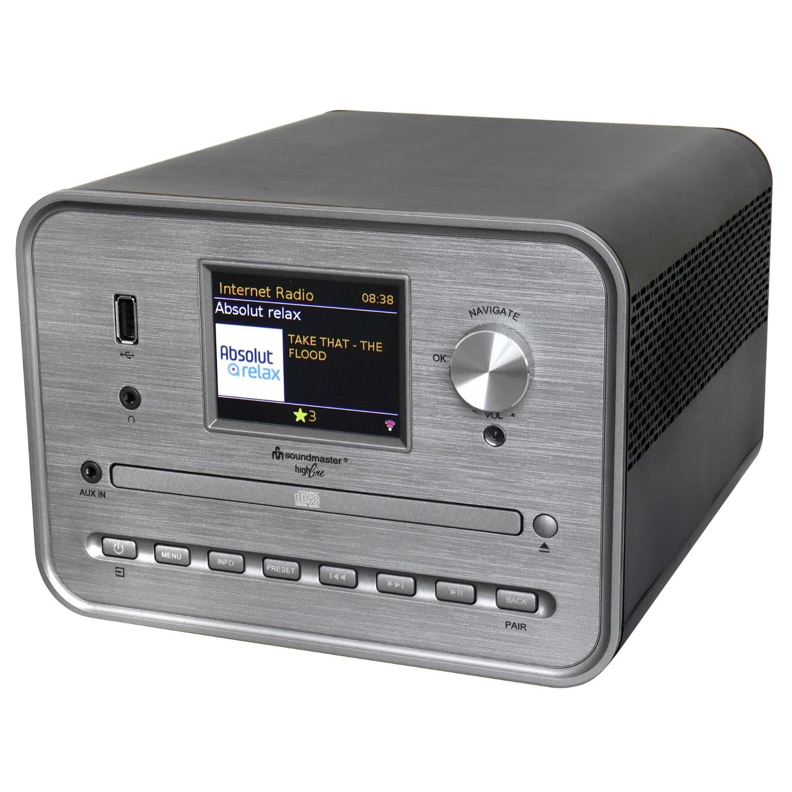 Soundmaster ICD1050SW Internetradio CD-Player WLAN DAB+ Bluetooth USB MP3 Stereo Internet-Radio (Internet, DAB+, UKW, 14 W, Kompakte Bauweise, Internetradio, Weckerfunktion, CD-Player)